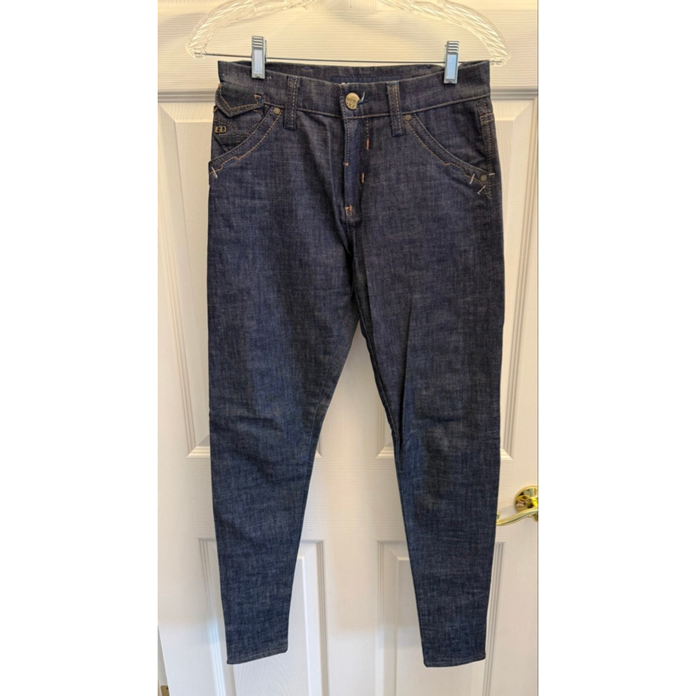 Miss Sixty Italy Low Rise Skinny Jeans Size 24 Dark Wash Ankle Zip Y2K